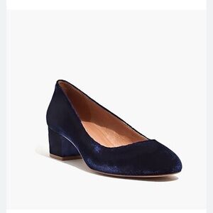 Madewell The Ella Pump Navy Velvet 6.5